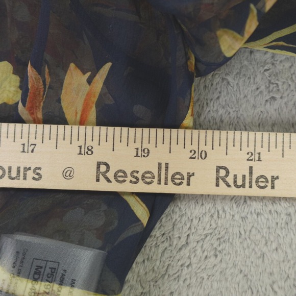 Chanel Silk Blouse Navy‎ Gold Orange Floral 2018 18C Greece Runway - Picture 6 of 16